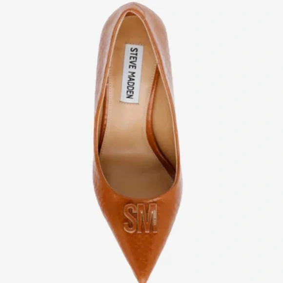 NWT Steve Madden Prisco Heel Pump In Cognac Snake Size 8.(Color Is Cognac) - Picture 2 of 14
